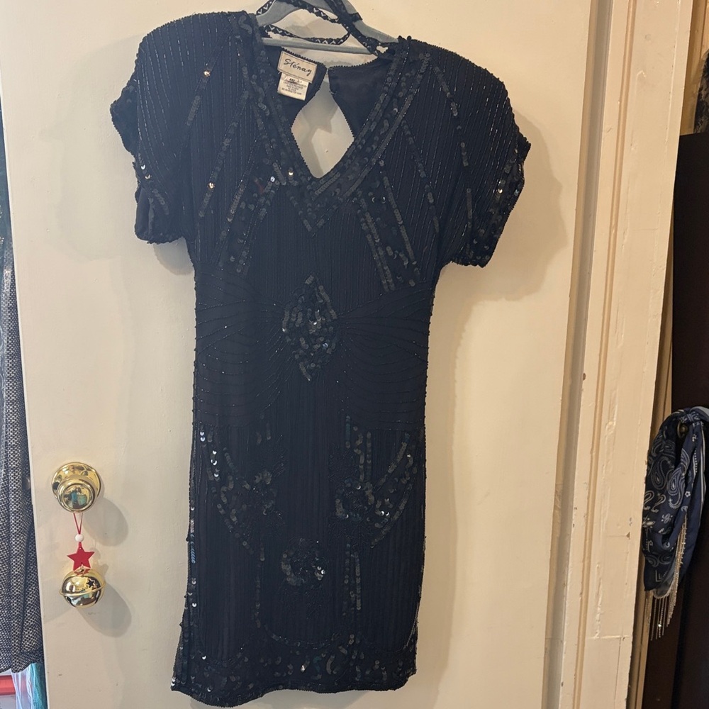 Stenay Black Sequin Mini Dress